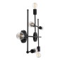 GloboStar® PIPING 00664 Vintage Επιτοίχιο Φωτιστικό Πολύφωτο 6 x E27 IP20 Μαύρο Μέταλλο - Μ66 x Π9.5 x Υ49cm