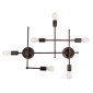 GloboStar® PIPING 00665 Vintage Επιτοίχιο Φωτιστικό Πολύφωτο 6 x E27 IP20 Χάλκινο Μέταλλο - Μ66 x Π9.5 x Υ49cm