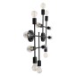 GloboStar® PIPING 00667-1 Vintage Φωτιστικό Οροφής Πλέγμα Πολύφωτο 12 x E27 IP20 Μαύρο Μέταλλο - Μ78.5 x Π9.5 x Υ64cm