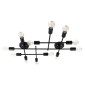 GloboStar® PIPING 00667 Vintage Επιτοίχιο Φωτιστικό Πολύφωτο 12 x E27 IP20 Μαύρο Μέταλλο - Μ78.5 x Π9.5 x Υ64cm