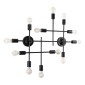 GloboStar® PIPING 00667 Vintage Επιτοίχιο Φωτιστικό Πολύφωτο 12 x E27 IP20 Μαύρο Μέταλλο - Μ78.5 x Π9.5 x Υ64cm