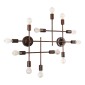 GloboStar® PIPING 00668 Vintage Επιτοίχιο Φωτιστικό Πολύφωτο 12 x E27 IP20 Χάλκινο Μέταλλο - Μ78.5 x Π9.5 x Υ64cm