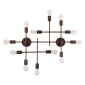 GloboStar® PIPING 00668 Vintage Επιτοίχιο Φωτιστικό Πολύφωτο 12 x E27 IP20 Χάλκινο Μέταλλο - Μ78.5 x Π9.5 x Υ64cm