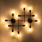 GloboStar® PIPING 00669 Vintage Επιτοίχιο Φωτιστικό Πολύφωτο 12 x E27 IP20 Μπρούτζινο Μέταλλο - Μ78.5 x Π9.5 x Υ64cm