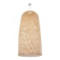 GloboStar® CALERO 00670 Boho Κρεμαστό Φωτιστικό Καμπάνα Μονόφωτο 1 x E27 IP20 Μπεζ Ξύλο - Μ60 x Π60 x Y120cm
