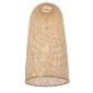 GloboStar® CALERO 00671 Boho Κρεμαστό Φωτιστικό Καμπάνα Μονόφωτο 1 x E27 IP20 Μπεζ Ξύλο - Μ50 x Π50 x Y110cm