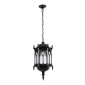 GloboStar® DARCY 00672 Vintage Κρεμαστό Φωτιστικό Ανάρτηση Μονόφωτο 1 x E27 IP20 Μαύρο Μέταλλο με Διάφανο Γυαλί - Μ35 x Π35 x Υ61cm