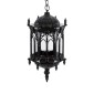 GloboStar® DARCY 00672 Vintage Κρεμαστό Φωτιστικό Ανάρτηση Μονόφωτο 1 x E27 IP20 Μαύρο Μέταλλο με Διάφανο Γυαλί - Μ35 x Π35 x Υ61cm