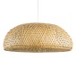 GloboStar® SAN TROPEZ 00674 Boho Κρεμαστό Φωτιστικό Ανάρτηση Μονόφωτο 1 x E27 IP20 Μπεζ Ξύλο - Μ80 x Π80 x Y28cm