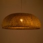 GloboStar® SAN TROPEZ 00674 Boho Κρεμαστό Φωτιστικό Ανάρτηση Μονόφωτο 1 x E27 IP20 Μπεζ Ξύλο - Μ80 x Π80 x Y28cm