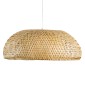 GloboStar® SAN TROPEZ 00674 Boho Κρεμαστό Φωτιστικό Ανάρτηση Μονόφωτο 1 x E27 IP20 Μπεζ Ξύλο - Μ80 x Π80 x Y28cm