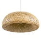 GloboStar® SAN TROPEZ 00674 Boho Κρεμαστό Φωτιστικό Ανάρτηση Μονόφωτο 1 x E27 IP20 Μπεζ Ξύλο - Μ80 x Π80 x Y28cm