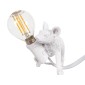 GloboStar® MOUSE 00676 Vintage Επιτραπέζιο Φωτιστικό Πορτατίφ Λαμπατέρ Μονόφωτο με Ντουί 1 x E12 AC 230V Λευκό Πλαστικό Μ13 x Π4 x Υ7cm