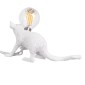 GloboStar® MOUSE 00676 Vintage Επιτραπέζιο Φωτιστικό Πορτατίφ Λαμπατέρ Μονόφωτο με Ντουί 1 x E12 AC 230V Λευκό Πλαστικό Μ13 x Π4 x Υ7cm