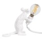 GloboStar® MOUSE 00679 Μοντέρνο Επιτραπέζιο Φωτιστικό Πορτατίφ Λαμπατέρ Μονόφωτο με Ντουί 1 x E12 AC 230V Λευκό Πλαστικό Μ12 x Π4 x Υ10cm