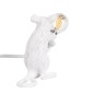 GloboStar® MOUSE 00679 Μοντέρνο Επιτραπέζιο Φωτιστικό Πορτατίφ Λαμπατέρ Μονόφωτο με Ντουί 1 x E12 AC 230V Λευκό Πλαστικό Μ12 x Π4 x Υ10cm