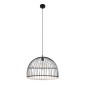 GloboStar® NEVIS 00681 Μοντέρνο Κρεμαστό Φωτιστικό Πλέγμα Μονόφωτο 1 x E27 IP20 Μαύρο Μέταλλο - Μ49 x Π49 x Υ34.5cm