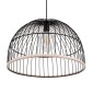 GloboStar® NEVIS 00681 Μοντέρνο Κρεμαστό Φωτιστικό Πλέγμα Μονόφωτο 1 x E27 IP20 Μαύρο Μέταλλο - Μ49 x Π49 x Υ34.5cm