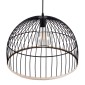 GloboStar® NEVIS 00681 Μοντέρνο Κρεμαστό Φωτιστικό Πλέγμα Μονόφωτο 1 x E27 IP20 Μαύρο Μέταλλο - Μ49 x Π49 x Υ34.5cm