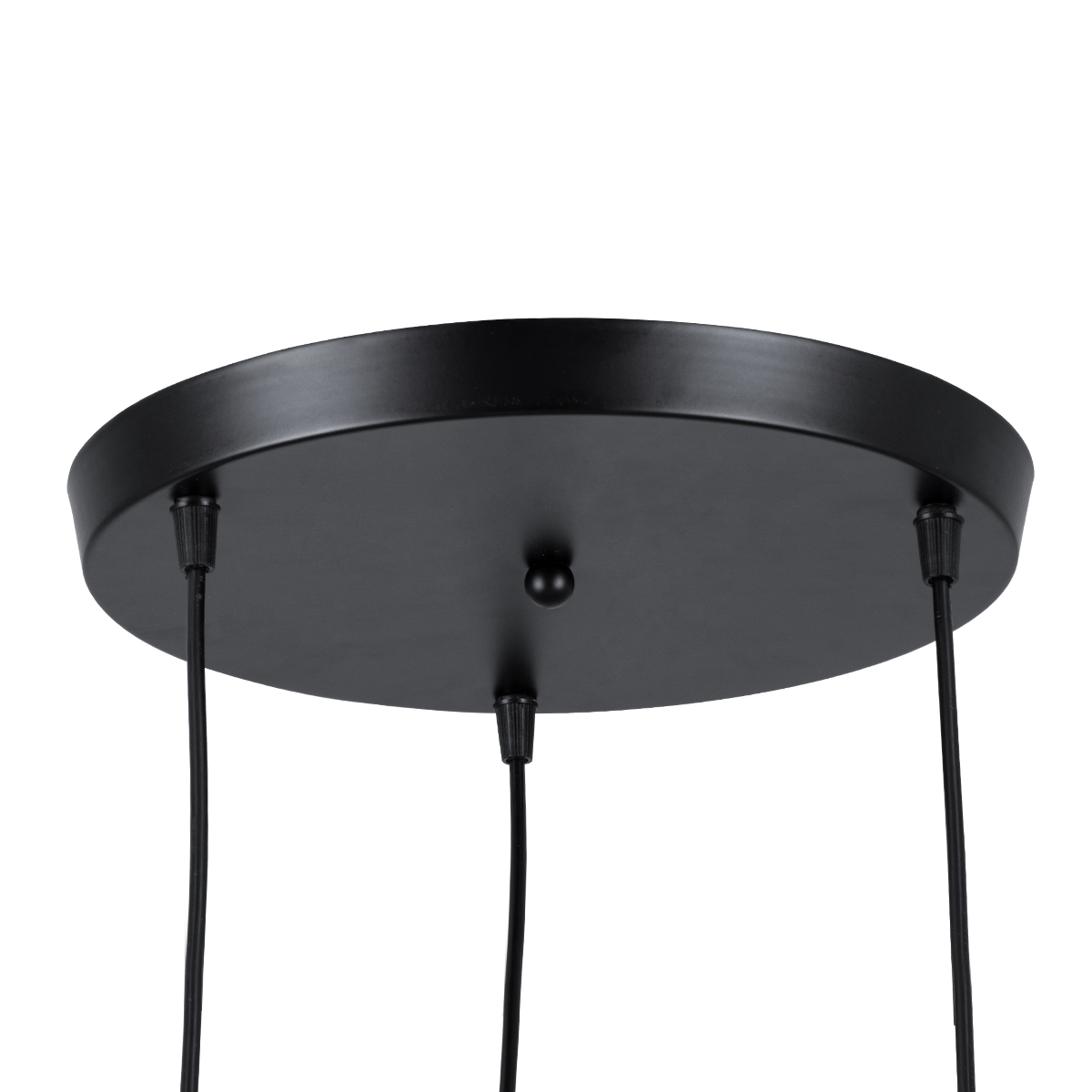 GloboStar® ELISE 00683 Μοντέρνο Κρεμαστό Φωτιστικό Ανάρτηση Τρίφωτο 3 x E27 IP20 Μπεζ Ξύλο με Μαύρο Μέταλλο - Μ55 x Π55 x Υ130cm