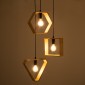 GloboStar® ELISE 00683 Μοντέρνο Κρεμαστό Φωτιστικό Ανάρτηση Τρίφωτο 3 x E27 IP20 Μπεζ Ξύλο με Μαύρο Μέταλλο - Μ55 x Π55 x Υ130cm