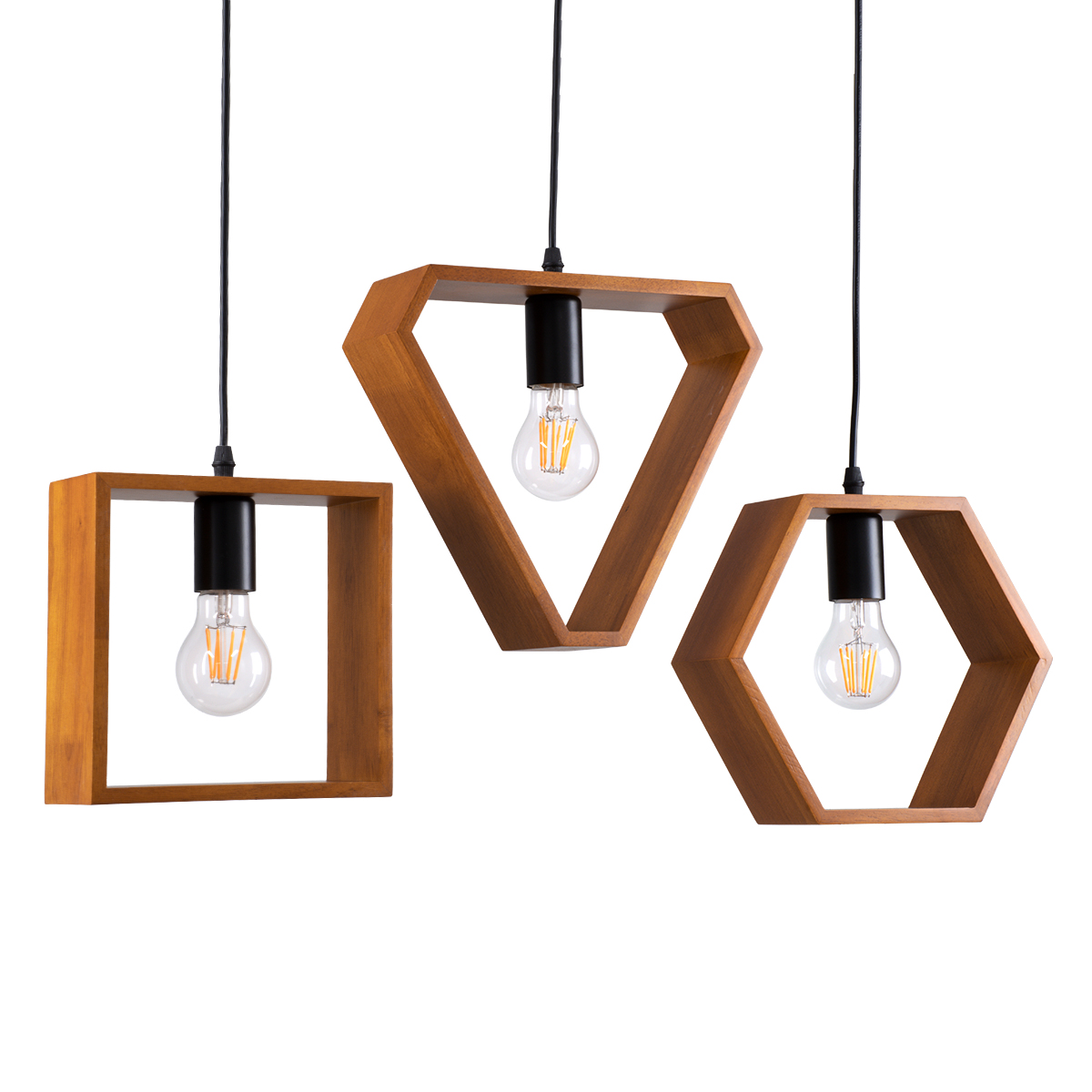 GloboStar® ELISE 00684 Μοντέρνο Κρεμαστό Φωτιστικό Ράγα Τρίφωτο 3 x E27 IP20 Καφέ Ξύλο με Μαύρο Μέταλλο - Μ76 x Π8 x Υ130cm