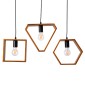 GloboStar® ELISE 00684 Μοντέρνο Κρεμαστό Φωτιστικό Ράγα Τρίφωτο 3 x E27 IP20 Καφέ Ξύλο με Μαύρο Μέταλλο - Μ76 x Π8 x Υ130cm
