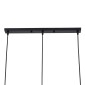 GloboStar® ELISE 00684 Μοντέρνο Κρεμαστό Φωτιστικό Ράγα Τρίφωτο 3 x E27 IP20 Καφέ Ξύλο με Μαύρο Μέταλλο - Μ76 x Π8 x Υ130cm
