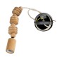 GloboStar® BEADS 00696 Vintage Κρεμαστό Φωτιστικό Ανάρτηση Μονόφωτο 1 x E27 IP20 Μπεζ Ξύλο - Μ5 x Π5 x Υ33cm
