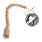 GloboStar® BEADS 00698 Vintage Κρεμαστό Φωτιστικό Ανάρτηση Μονόφωτο 1 x E27 IP20 Μπεζ Ξύλο - Μ4 x Π4 x Υ47cm