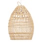 GloboStar® TAHITI 00710 Boho Κρεμαστό Φωτιστικό Πλέγμα Μονόφωτο 1 x E27 IP20 Μπεζ Ξύλο - Μ38 x Π38 x Υ50cm