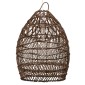 GloboStar® TAHITI 00711 Boho Κρεμαστό Φωτιστικό Πλέγμα Μονόφωτο 1 x E27 IP20 Καφέ Ξύλο - Μ38 x Π38 x Υ50cm
