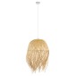 GloboStar® MANILA 00713 Boho Κρεμαστό Φωτιστικό Πλέγμα Μονόφωτο 1 x E27 IP20 Μπέζ Ξύλο - Μ50 x Π50 x Υ70cm