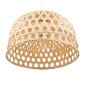 GloboStar® MANGEA 00716 Boho Κρεμαστό Φωτιστικό Πλέγμα Μονόφωτο 1 x E27 IP20 Μπέζ Ξύλο - Μ50 x Π50 x Υ34cm