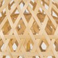 GloboStar® MANGEA 00716 Boho Κρεμαστό Φωτιστικό Πλέγμα Μονόφωτο 1 x E27 IP20 Μπέζ Ξύλο - Μ50 x Π50 x Υ34cm