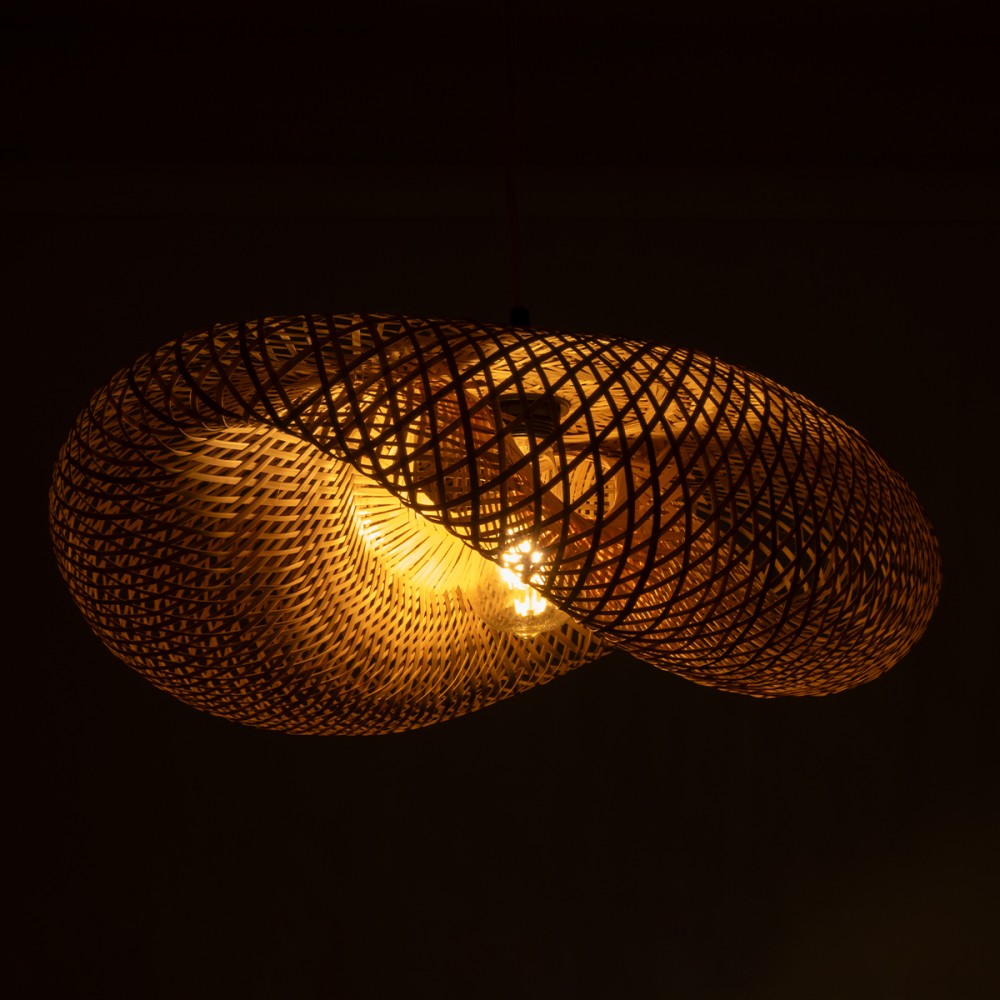 GLOBOSTAR® MEXICO 00719 Boho Κρεμαστό Φωτιστικό Οροφής με Ντουί 1 x E27 AC 220-240V IP20 - Μπεζ - Μ65 x Π46 x Y30cm
