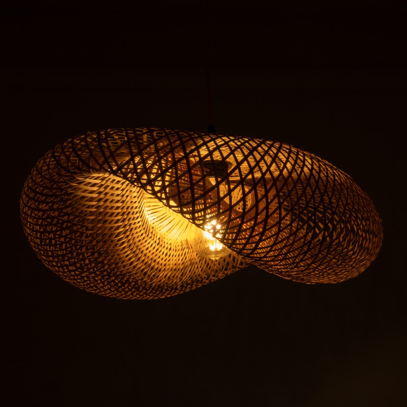 GLOBOSTAR® MEXICO 00719 Boho Κρεμαστό Φωτιστικό Οροφής με Ντουί 1 x E27 AC 220-240V IP20 - Μπεζ - Μ65 x Π46 x Y30cm