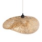 GloboStar® MEXICO 00719 Boho Κρεμαστό Φωτιστικό Ανάρτηση Μονόφωτο 1 x E27 IP20 Μπεζ Ξύλο - Μ65 x Π46 x Y30cm