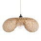 GloboStar® MEXICO 00719 Boho Κρεμαστό Φωτιστικό Ανάρτηση Μονόφωτο 1 x E27 IP20 Μπεζ Ξύλο - Μ65 x Π46 x Y30cm