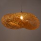 GloboStar® MEXICO 00721 Boho Κρεμαστό Φωτιστικό Ανάρτηση Μονόφωτο 1 x E27 IP20 Μπεζ Ξύλο - Μ100 x Π80 x Y35cm