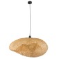 GloboStar® MEXICO 00721 Boho Κρεμαστό Φωτιστικό Ανάρτηση Μονόφωτο 1 x E27 IP20 Μπεζ Ξύλο - Μ100 x Π80 x Y35cm