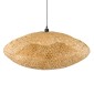 GloboStar® MEXICO 00721 Boho Κρεμαστό Φωτιστικό Ανάρτηση Μονόφωτο 1 x E27 IP20 Μπεζ Ξύλο - Μ100 x Π80 x Y35cm