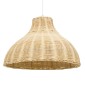 GloboStar® MAYOTTE 00724 Boho Κρεμαστό Φωτιστικό Καμπάνα Μονόφωτο 1 x E27 IP20 Μπεζ Ξύλο - Μ40 x Π40 x Υ28cm
