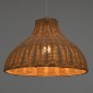 GloboStar® MAYOTTE 00724 Boho Κρεμαστό Φωτιστικό Καμπάνα Μονόφωτο 1 x E27 IP20 Μπεζ Ξύλο - Μ40 x Π40 x Υ28cm