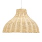 GloboStar® MAYOTTE 00724 Boho Κρεμαστό Φωτιστικό Καμπάνα Μονόφωτο 1 x E27 IP20 Μπεζ Ξύλο - Μ40 x Π40 x Υ28cm
