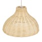GloboStar® MAYOTTE 00724 Boho Κρεμαστό Φωτιστικό Καμπάνα Μονόφωτο 1 x E27 IP20 Μπεζ Ξύλο - Μ40 x Π40 x Υ28cm