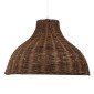 GloboStar® MAYOTTE 00725 Boho Κρεμαστό Φωτιστικό Καμπάνα Μονόφωτο 1 x E27 IP20 Καφέ Ξύλο - Μ40 x Π40 x Υ28cm