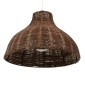 GloboStar® MAYOTTE 00725 Boho Κρεμαστό Φωτιστικό Καμπάνα Μονόφωτο 1 x E27 IP20 Καφέ Ξύλο - Μ40 x Π40 x Υ28cm