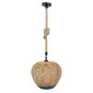 GloboStar® SIMON 00726 Boho Κρεμαστό Φωτιστικό Πλέγμα Μονόφωτο 1 x E27 IP20 Μπεζ & Μπλε Σχοινί - Μ30 x Π30 x Υ30cm