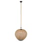 GloboStar® SIMON 00727 Boho Κρεμαστό Φωτιστικό Ανάρτηση Μονόφωτο 1 x E27 IP20 Μπεζ & Μπλε Σχοινί - Μ50 x Π50 x Y47cm